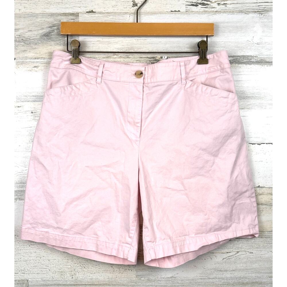 Talbots Womens 12 Pink Perfect Chino Casual Preppy Summer Beach Shorts